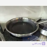 سرویس قابلمه استیل کف لیزری 13 پارچه برند MGS درب سیلیکون مشکی
