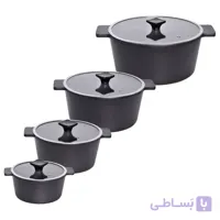 سرویس قابلمه چدن گرانیت مدرن اقتصادی 8پارچه