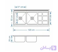 سینک استیل روکار نگین الماس مدل Sa112