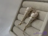 گوشواره زنانه تابستونی مدل صدف طبیعی اب کاری طلا