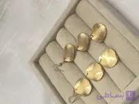 گوشواره زنانه طرح طلا مدل پولک اویزی ۳ طبقه