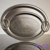 سینی پذیرایی دوتایی استیل ضد زنگ کد 936