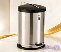 سطل زباله استیل 25 لیتر مدل پدال بین برند آکا