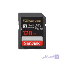 کارت حافظه SDXC سندیسک مدل EXTREME PRO کلاس A2 استاندارد UHSII-U3 سرعت 280MBps ظرفیت 128 گیگابایت