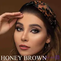 لنز طبی رنگی عسلی بدون دور کریستال هانی براون | Crystal Honey Brown