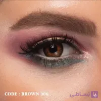 لنز رنگی رینبو قهوه ای دوردار Brown 306