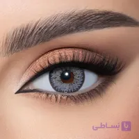 لنز رنگی دهب طوسی آبی دور دار Sabrin Gray