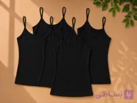 تاپ بندی زنانه وارداتی اسمارا پک ۵ عددی کد ADA-ST-113  | تاپ بندی نخی جذب مشکی