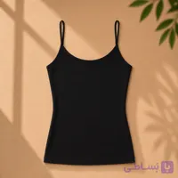 تاپ بندی زنانه وارداتی اسمارا کد ADA-ST-108  | تاپ نخی جذب مشکی ساده و کاربردی