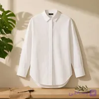 شومیز زنانه Esmara کد ADA-SH-102 | شومیز سفید لانگ‌لاین اورسایز از ۱۰۰٪ پنبه