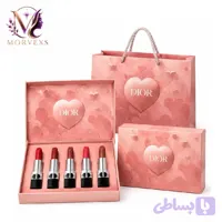 ست رژ لب کادویی ۵ عددی دیور طرح قلبی