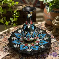 مجموعه کوزه و بشقاب سفالی نقطه کوبی