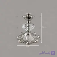 پایه ظرف نقره ای طرح زنبق یا نخل کوچک