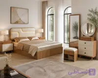 سرویس کامل تختخواب دونفره (200×160) میزآرایش ،دوکشو،صندلی