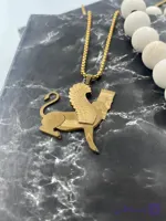گردنبند استیل طرح شیر دال