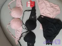 ست سوتین و شورت هارنس دار اسفنجی دانتل Ema کاپ C, D