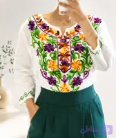 شومیز گلدوزی رنگین