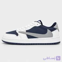 کتونی نایک Air Jordan 1 Low Travis Scott سفید سرمه‌ ای