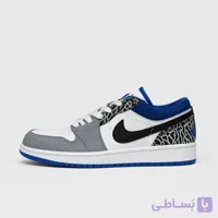 کتونی نایک Air Jordan 1 Low سفید آبی مشکی طوسی