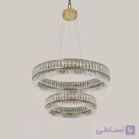 لوستر آویز کریستالی دو طبقه