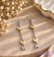 گوشواره آویز قلبی استیل