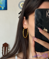 گوشواره حلقه ای طلایی بزرگ