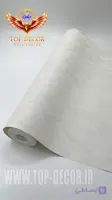 کاغذ دیواری سفید ساده قابل شستشو اکلیلی با بافت پتینه‌ای شیک