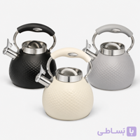 کتری سوتی استیل برفی ۳ لیتری رنگ ثابت