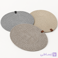 زیرشقابی بیضی بافت در 3 رنگ طوسی، شکلاتی و زبرا کرم