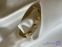 دستبند ونکلیف طلایی صدفی استیل