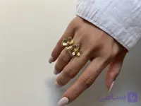 انگشتر دوگل  طلایی  زنانه