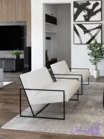 مبل راحتی پایه فلزی ‌پارچه مخمل