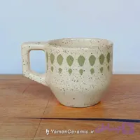 فنجان قهوه سرامیکی 105 سی سی رنگ سفید خالدار کد YN-14615CC