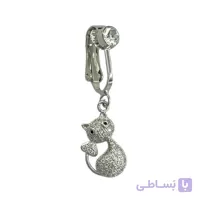 پیرسینگ ناف فیک زنانه مدل نگین جواهری گربه کد P4921