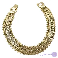 دستبند زنانه  ژوپینگ مدل بافت حصیری طرح طلا کد B5423