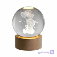 چراغ خواب مدل گوی کریستالی طرح خرس
