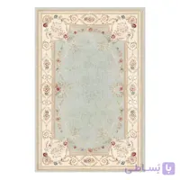 فرشینه مخمل ترک طرح گل فرنگ نعنایی کد M109