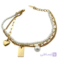 دستبند زنانه ژوپینگ مدل تیفانی قلب و مرواریدی B5170