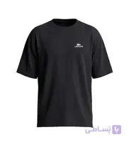 تیشرت یقه گرد مردانه باکسی طرح دار اسپان دورس مشکی Lacoste مدل 50434