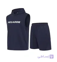ست رکابی و شلوارک مردانه نرمال طرح دار اسپان سرمه ای Pegador مدل 50987