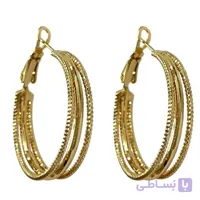 گوشواره زنانه ژوپینگ مدل حلقه ای تراش دار کد E6583