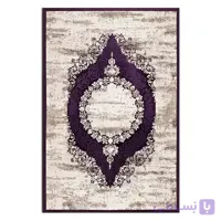 فرشینه مخمل ترک طرح ترنج ارغوان محو کد O113