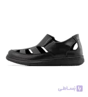 کفش صندل مردانه چرم مصنوعی مشکی مدل 49938
