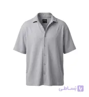 پیراهن آستین کوتاه مردانه مراکشی ساده پنبه طوسی مدل 50936