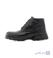 نیم بوت چرم مصنوعی مردانه مشکی بنددار مدل 48974