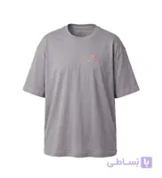 تیشرت یقه گرد مردانه باکسی طرح دار دورس پنبه طوسی مدل 50808