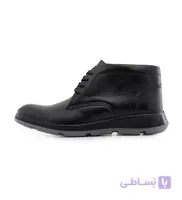 نیم بوت چرم مصنوعی مردانه مشکی بنددار مدل 48880