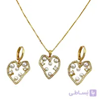 نیم ست زنانه مدل قلب مروارید کد M4339