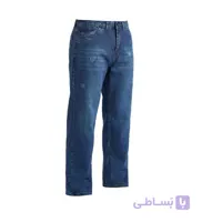 شلوار مردانه نیم بگ ساده جین آبی تیره مدل 50827