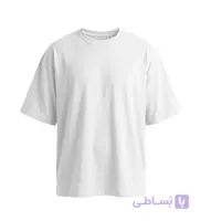 تیشرت یقه گرد مردانه باکسی ساده پنبه یک رو سفید مدل 49484
